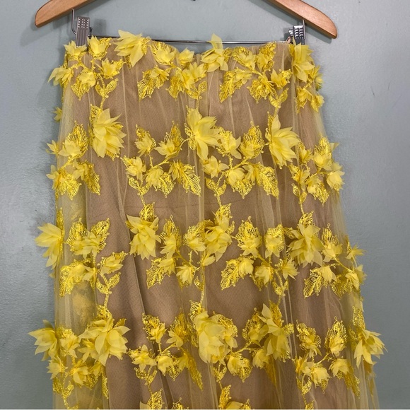 Helsi Athena Strapless Midi Gown Floral Midi 3D Applique XL - Picture 3 of 10